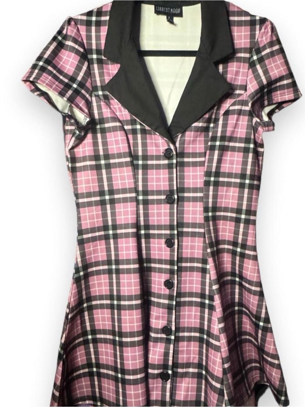 CURRENT MOOD-BABY YOU DON'T EXIST PLAID DRESS